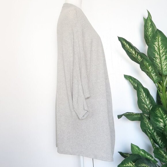 Madewell Seabank Light Grey Knit Open Front Waterfall Cardigan Sweater Medium M - Picture 10 of 13